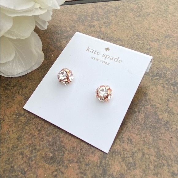 NEW KATE SPADE ♠️LADY MARMALADE ROSE GOLD STUD EARRINGS - Picture 4 of 8